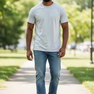 ALO Yoga Light Gray Short Sleeve Tee